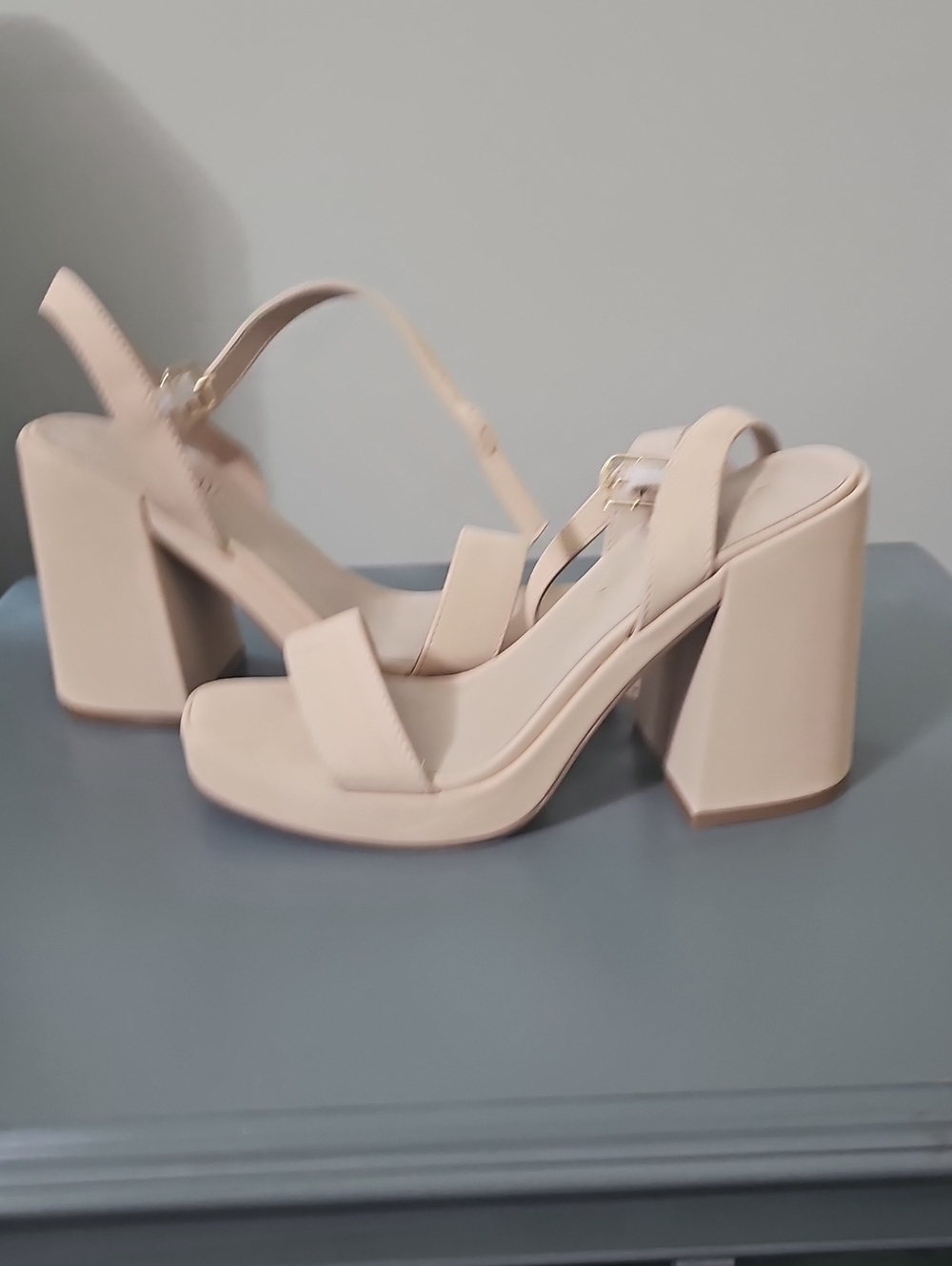 Dream Pairs Blush Block Heel Slingback Sandals